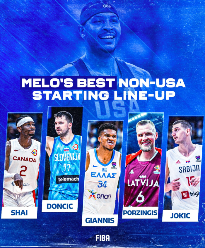 Carmelo Anthony Reveals His Non Usa Starting Lineup With Luka Doncic