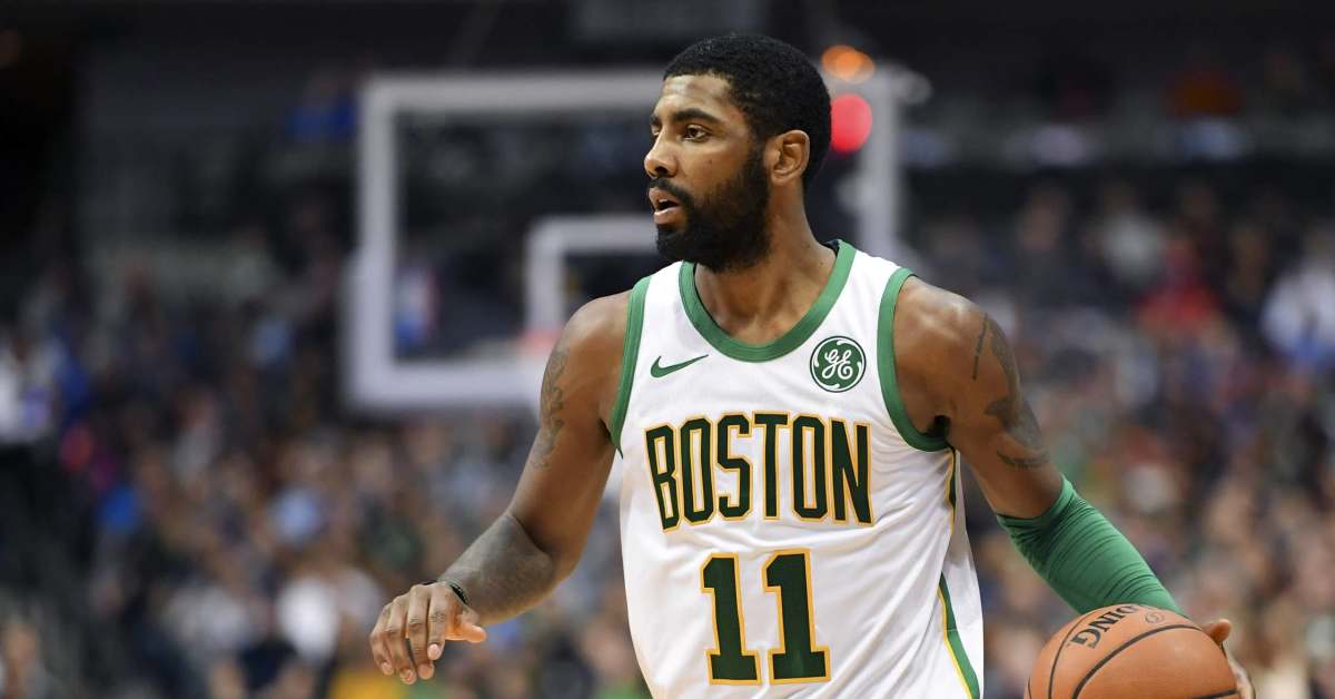 Despite Controversial Celtics Exit - Kyrie Irving Brings The Ball Up In The Game Against The Dallas Mavericks In The First Half At American Airlines Center