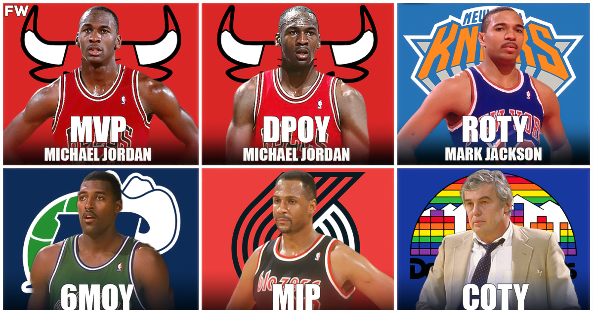 1988 NBA Award Winners Michael Jordan Won The MVP And Defensive