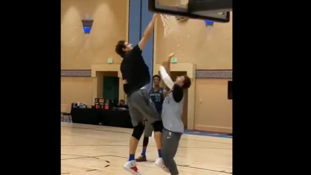 Luka Doncic And Boban Marjanovic Exchange Dunks In One-On-One Game