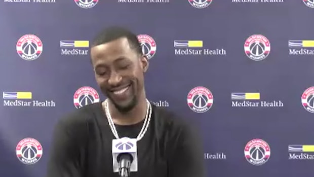 Kentavious Caldwell-Pope Can't Stop Laughing After A Reporter Calls The Lakers 'A Failure'