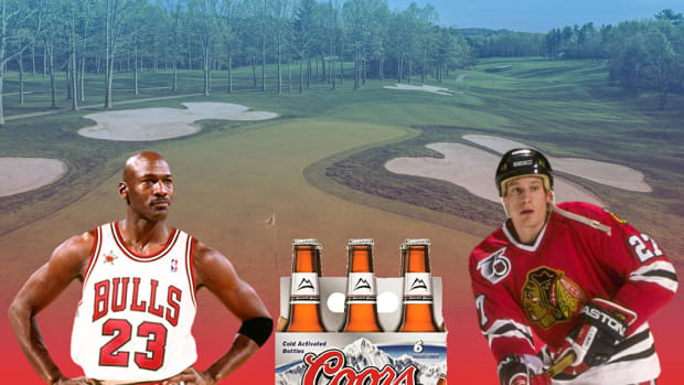 Michael Jordan Lost Money Playing Golf And Drank Beers All Afternoon With Blackhawks Player, Bet That He Would Score More Than 40 Points And The Bulls Would Win By 20 Points: "Son Of A Gun Goes Out And Scores 52 And They Win By 26 Points Or Something."