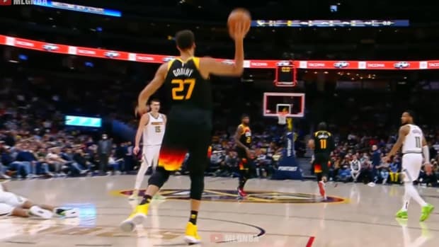 NBA Fans React Hilariously As Rudy Gobert's Unbelievable Shot From The Utah Jazz Free Throw Line Isn't Counted: "Bend The Rules To Allow That. It's The Shot Of His Life."