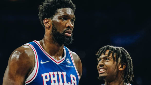James Harden Jokes Around After Tyrese Maxey Outscored Joel Embiid In A Win vs. Cavaliers: "When Your Lil Bro Finally Beat You In 21."