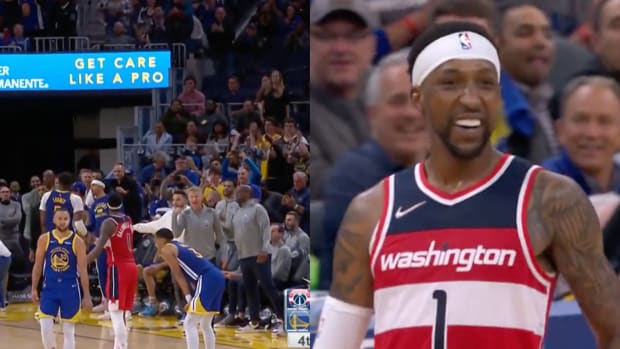 Kentavious Caldwell-Pope Was Hilariously Trying To Get Steve Kerr To Sub Out Stephen Curry, And Wildly Celebrated When It Happened