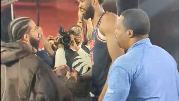 Drake Hilariously Tells Joel Embiid To His Face That Miami Heat Will Sweep 76ers