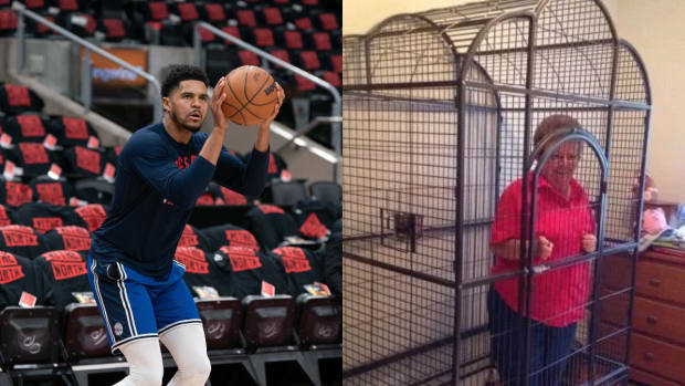 Tobias Harris' Hilarious Reaction To A Fan Who Locked Up His Grandma Until Sixers Beat Raptors: "Need Evidence That She Is Free And Safe.