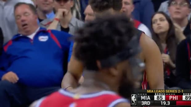 Philadelphia 76ers Fan Was Caught Sleeping During The Third Quarter Of The Game Against The Miami Heat
