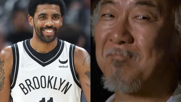 Kyrie Irving Seemingly Responds To Nets GM Sean Mark’s Comments With Cryptic Image Of Mr. Miyagi From ‘The Karate Kid’: “A Picture Worth A Few Words."