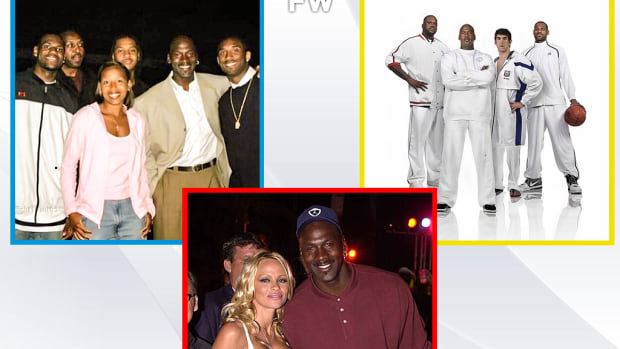 Pictures Of Random Celebrities And NBA Players: Michael Jordan And Pamela Anderson, Michael Jordan With LeBron James, Shaquille O'Neal And Michael Phelps