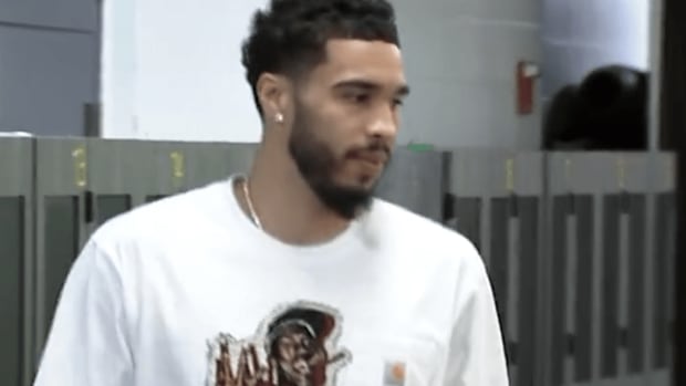 Jayson Tatum Pulled Up To The TD Garden In A Michael Jordan Tribute T-Shirt Ahead Of Dominant Game 4 Performance