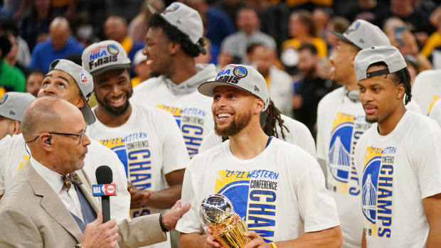 Stephen Curry Reacts To Advancing To The 2022 NBA Finals: "This Is Special... We Know This Isn't The Ultimate Goal, But We Know We Gotta Celebrate This Because Of All We Went Through The Last Two Years."