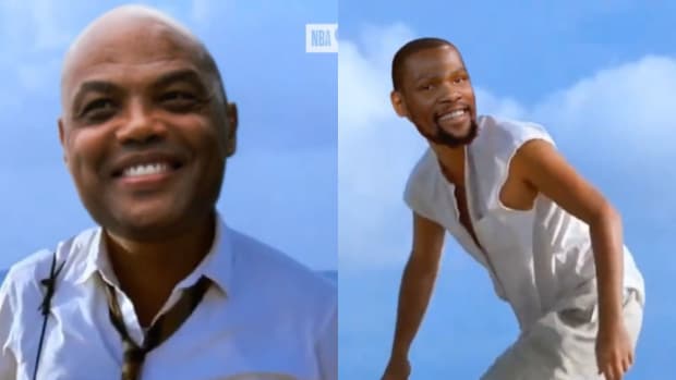 NBA On TNT Creates Shawshank Redemption Edit Where Charkley Barkley Meets His Old Friend Kevin Durant In Cancun: "I Think It's The Excitement Only Free Man Can Feel."