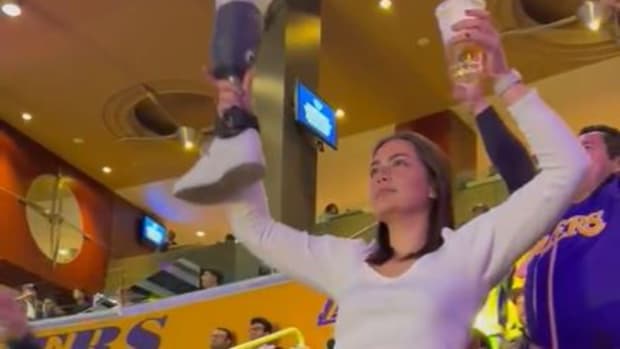 Laker Fan Won 'Fan Of The Game' For Drinking Beer Out Of Her Prosthetic Leg