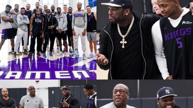 Famous Rapper 50 Cent Visited Sacramento Kings At Practice And NBA Fans Like That: "Light The Beam"