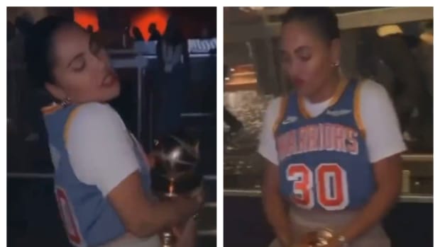 Ayesha Curry Was Seen Dancing Provocatively With The Finals MVP Trophy At The Warriors' After Party
