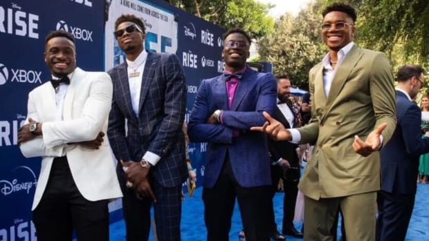 Giannis Antetokounmpo Shares Inspiring Message During 'Rise' Movie Premiere: "How It Started... How It's Going."