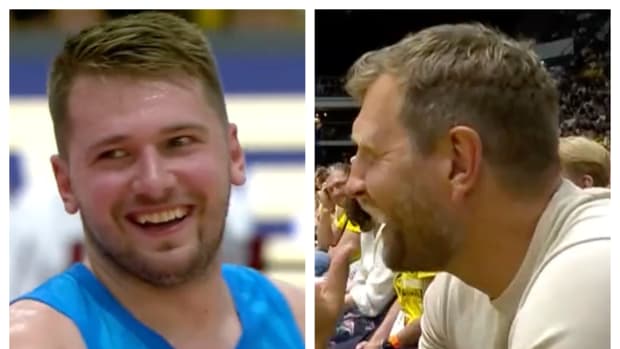 Dirk Nowitzki Hilariously Joined In As Swedish Fans Chanted 'Overrated' At Luka Doncic During A Game Against Slovenia