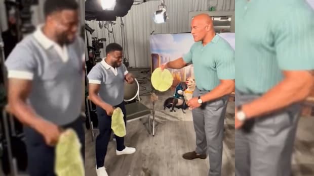 Fans React To Kevin Hart And Dwayne ‘The Rock’ Johnson Hilariously Playing The Tortilla Challenge: “You Slapped The S**t Out Of Me, I'm Coming For You"