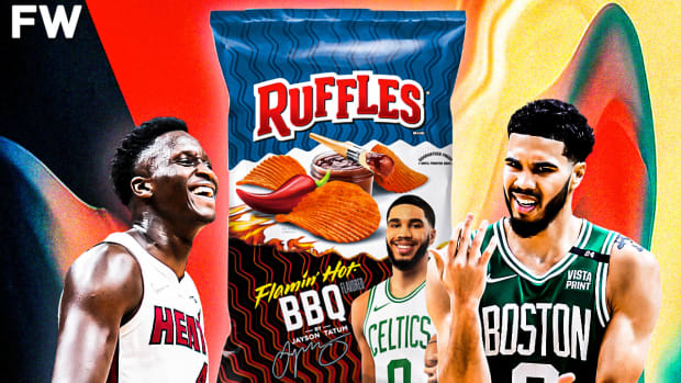 Victor Oladipo Made A Hilarious Joke While Eating Ruffles Chips With Jayson Tatum's Face On The Packet: "Maybe If I Eat These I'll Get To The Finals Too."
