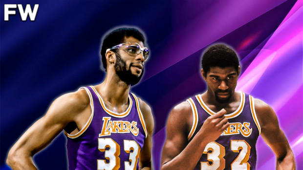 Kareem Abdul-Jabbar On What He Told Magic Johnson After He Celebrated Really Hard Following Their First Win Together: "When We Got In The Locker Room, I Said, 'Look, We've Got 81 More Games To Play.'"