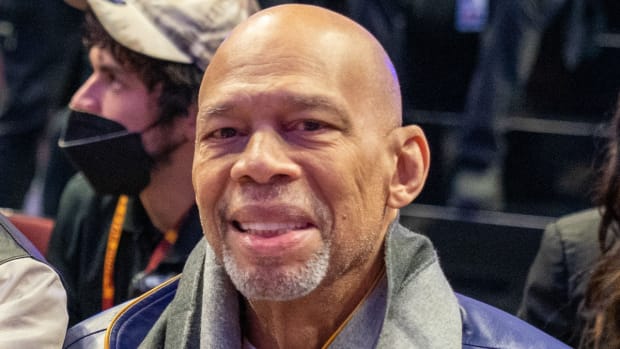 Mychal Thompson Posts A Pic Of 75-Year-Old Kareem Abdul-Jabbar Shooting The Iconic Skyhook: “Still An Unstoppable Shot… At 75…”
