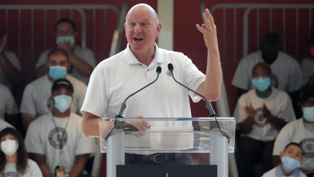 Steve Ballmer Hypes Up Seattle Crowd Hosting Preseason Game Between The LA Clippers And Portland Trail Blazers: "So Excited To Be At A Game In My Hometown Of Seattle, Washington."