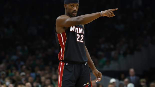 Miami Heat forward Jimmy Butler (22) during the second half against the Boston Celtics at TD Garden.