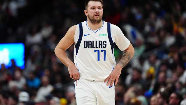 Denver, Colorado, USA; Dallas Mavericks guard Luka Doncic (77) during the first quarter against the Denver Nuggets at Ball Arena. Mandatory Credit: Ron Chenoy-Imagn Images