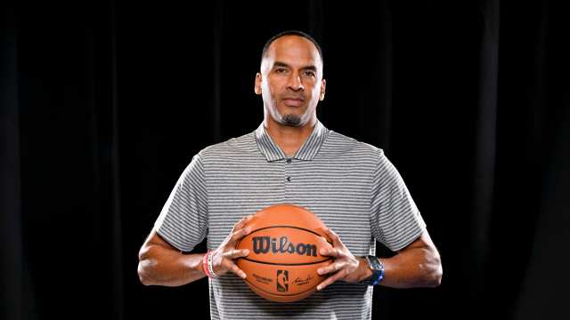 Dallas, TX, USA; Dallas Mavericks general manager Nico Harrison poses for a photo during the 2024 Dallas Mavericks media day. Mandatory Credit: Jerome Miron-Imagn Images