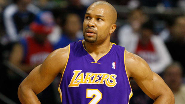 Derek Fisher Is The Only Player To Have Played Against And Beaten Every Team In A Conference In The Postseason Since The NBA Expanded To 30 Teams