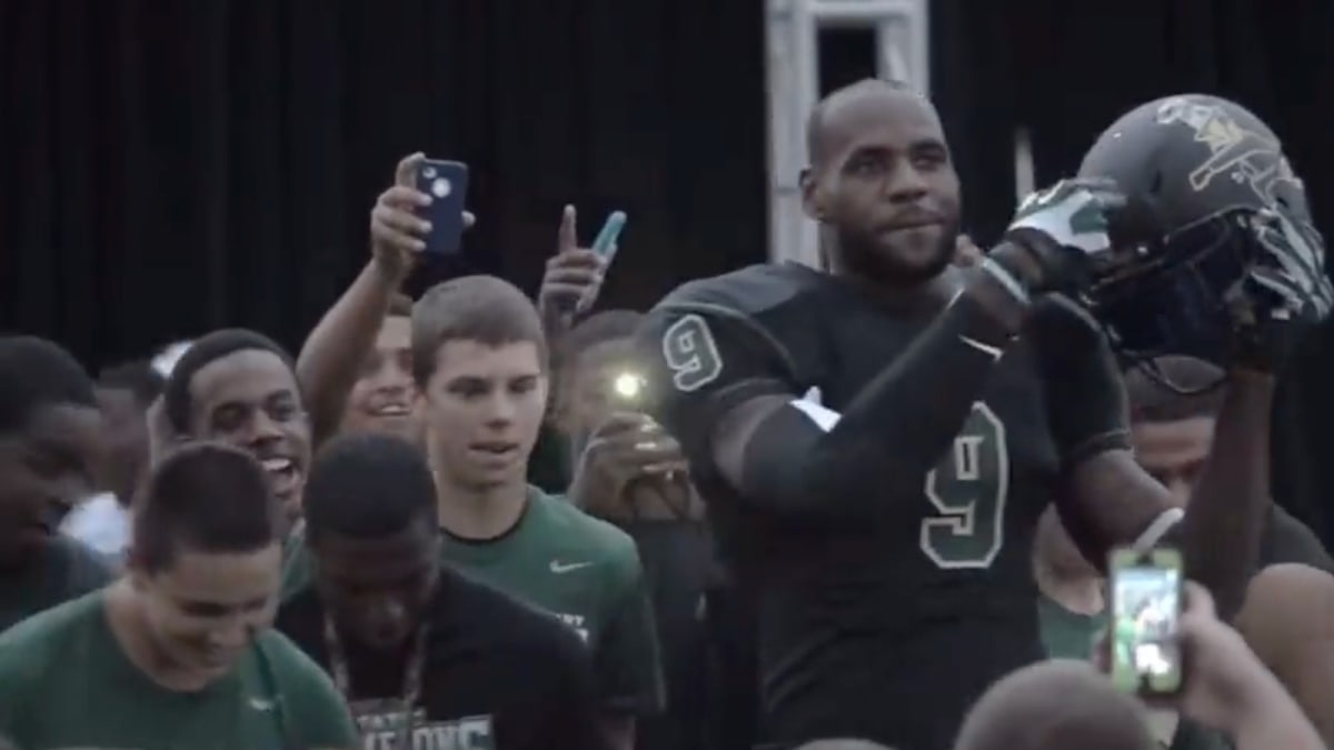 LeBron James Unveils New Nike Football Uniforms for his high