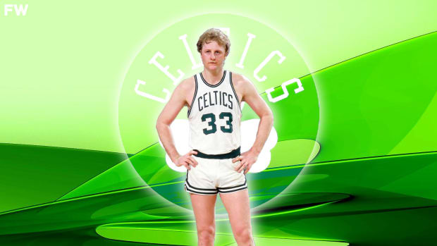 When Magic Johnson Put On A Boston Celtics Jersey To Surprise Larry Bird On His Jersey Retirement Fadeaway World