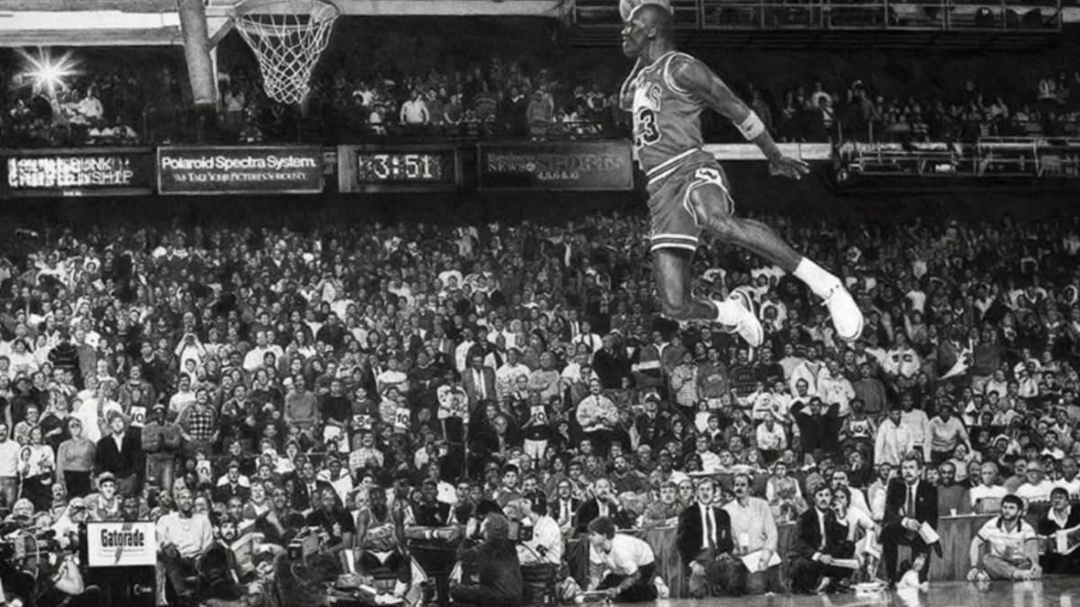 Mj free cheap throw line dunk