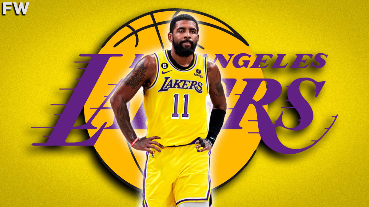Kyrie irving shop sign with lakers