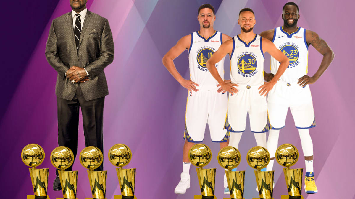 Shaquille O Neal Congratulates Stephen Curry Klay Thompson And