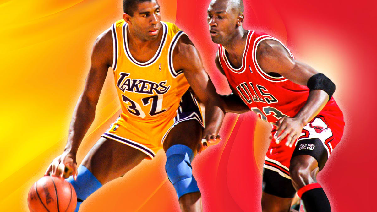 Michael jordan guarding magic johnson cheap