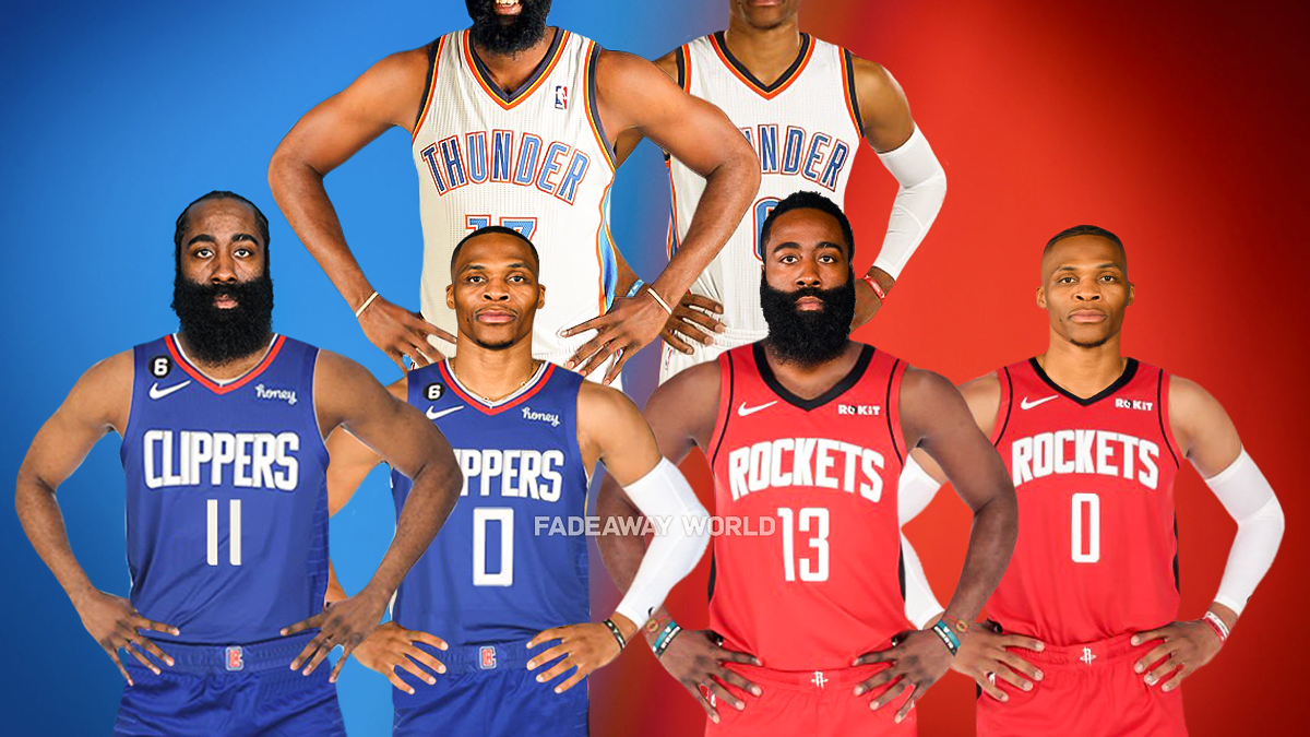 James Harden And Russell Westbrook Become Teammates On Their Third Franchise Together Fadeaway World