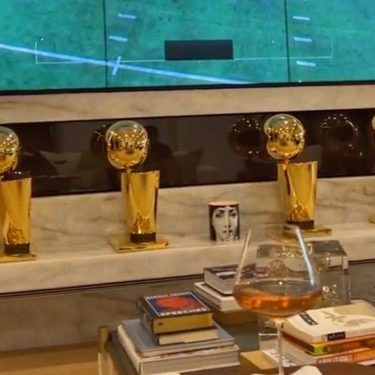 LeBron James Flexes With 4 NBA Championships In The Front Of His TV Setup -  Fadeaway World