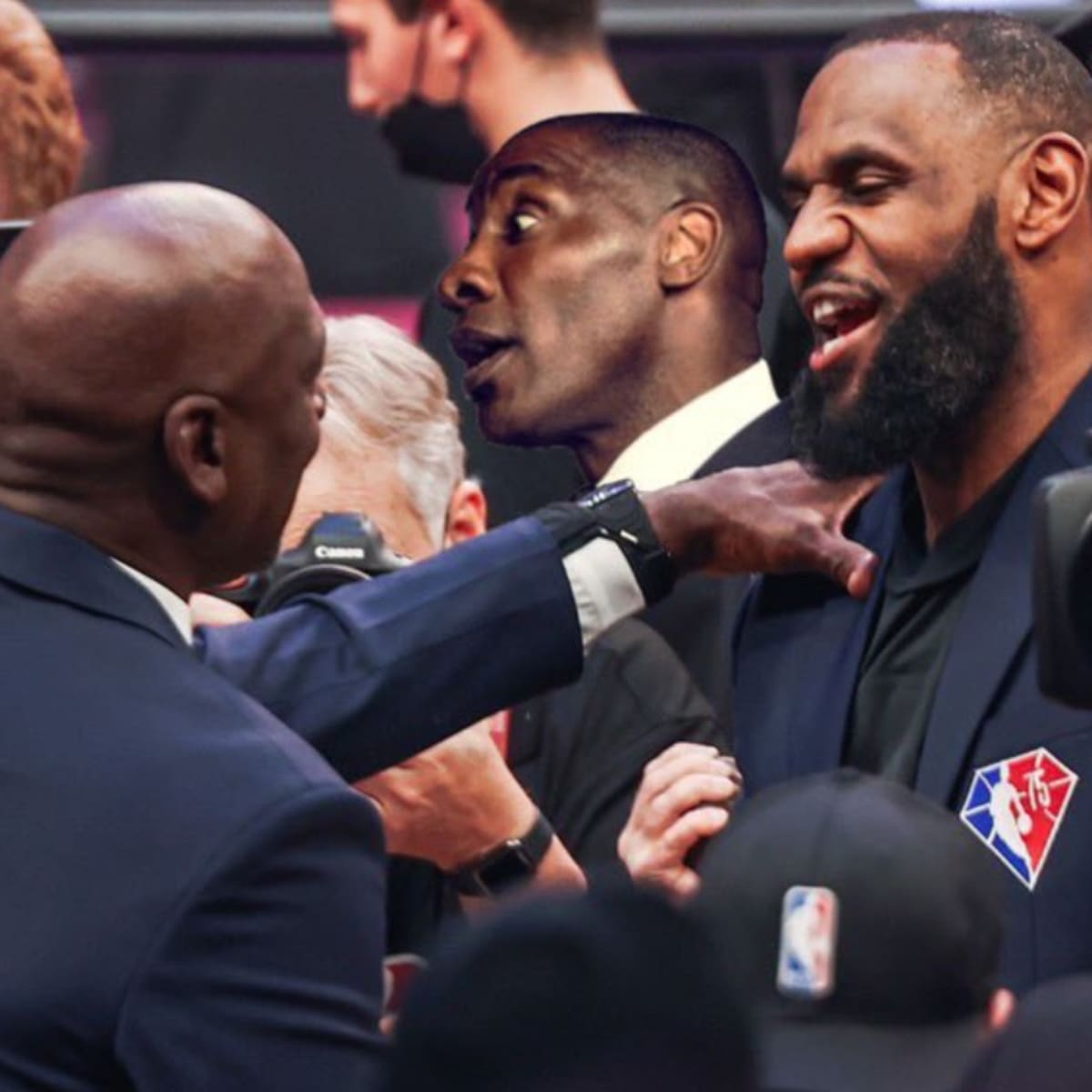 Shannon Sharpe is livin' it up in Miami, photobombing LeBron James 