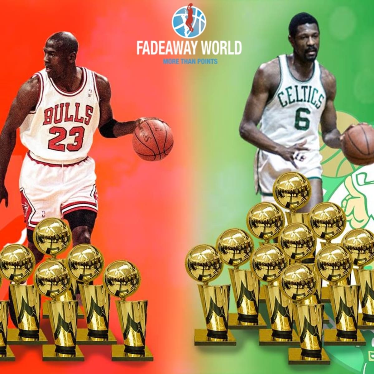 Michael Jordan's 6 Rings Are Than Bill Russell's 11 Rings Fadeaway World