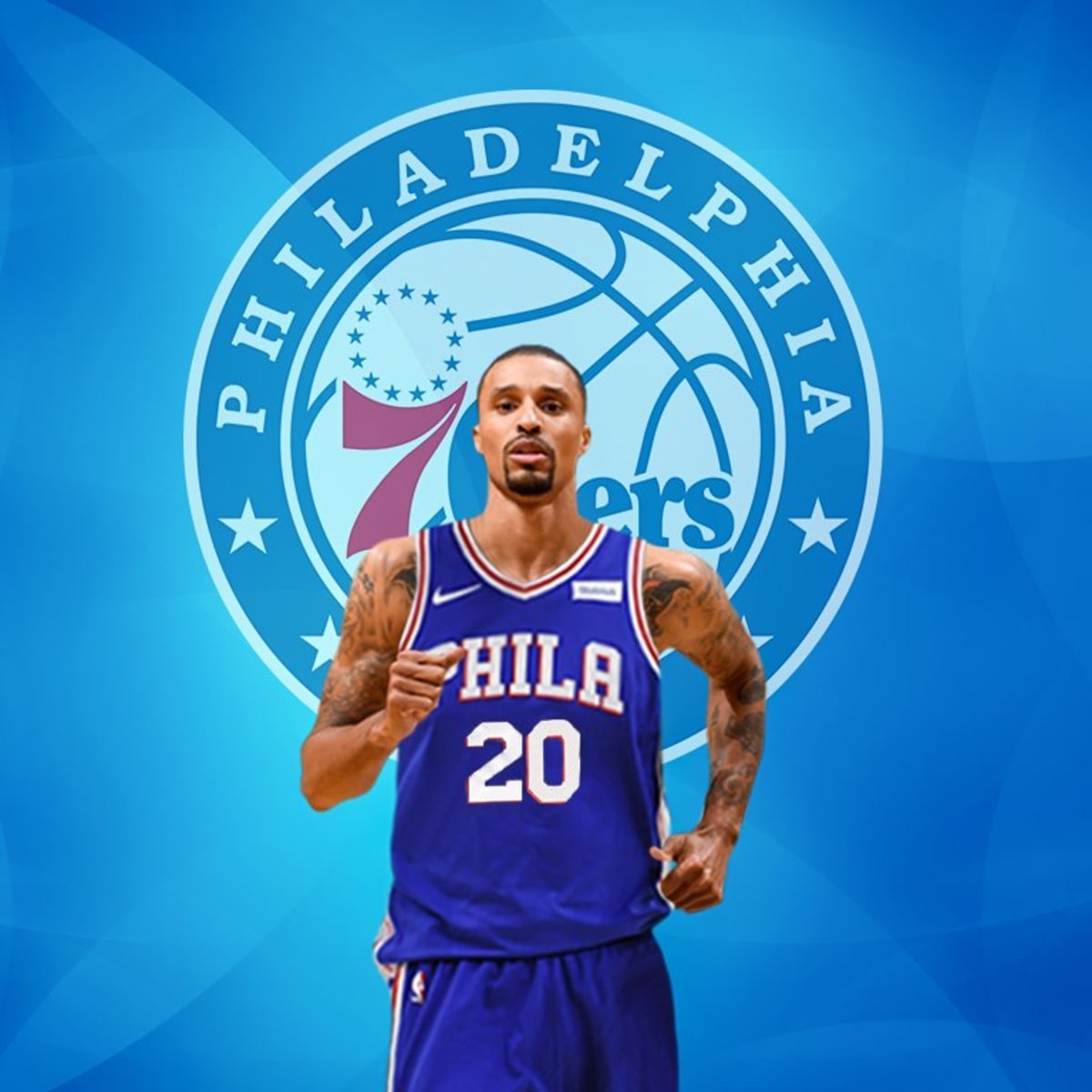 George Hill Royal Philadelphia 76ers Player-Issued #33 Jersey from