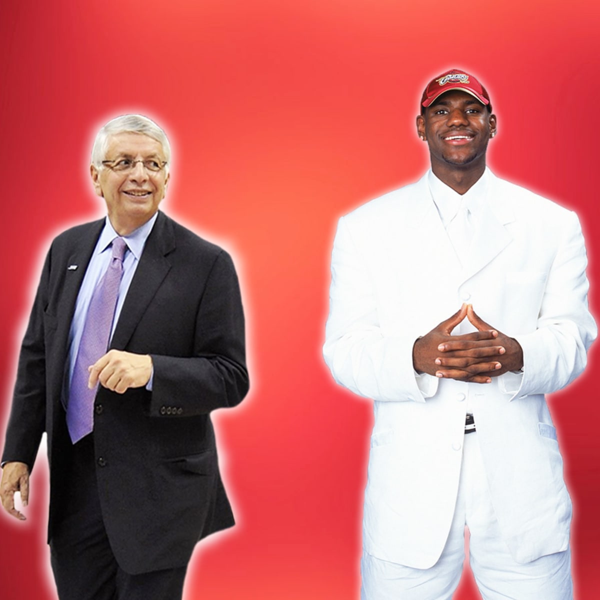 How does David Stern look? 😂👔 Back in 2003 he tried on #LeBron's dra