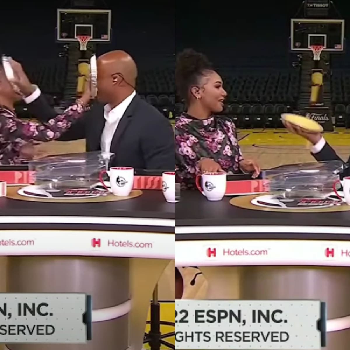 Malika Andrews can't control laughter as Richard Jefferson grills