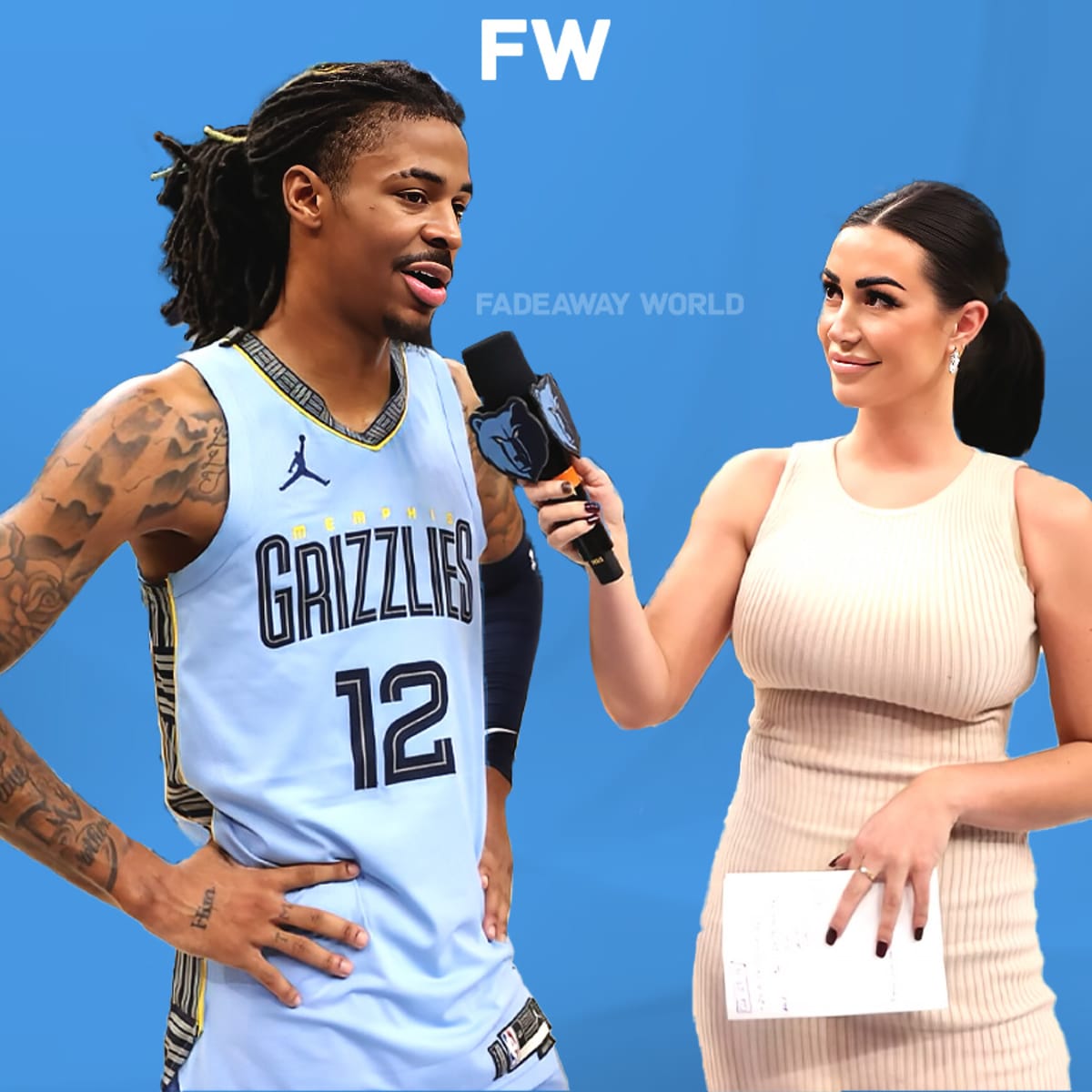 NBA Fans Congratulate Ja Morant On His Eye Discipline When Being Interviewed By The Stunning Kelcey Wright Johnson - Fadeaway World