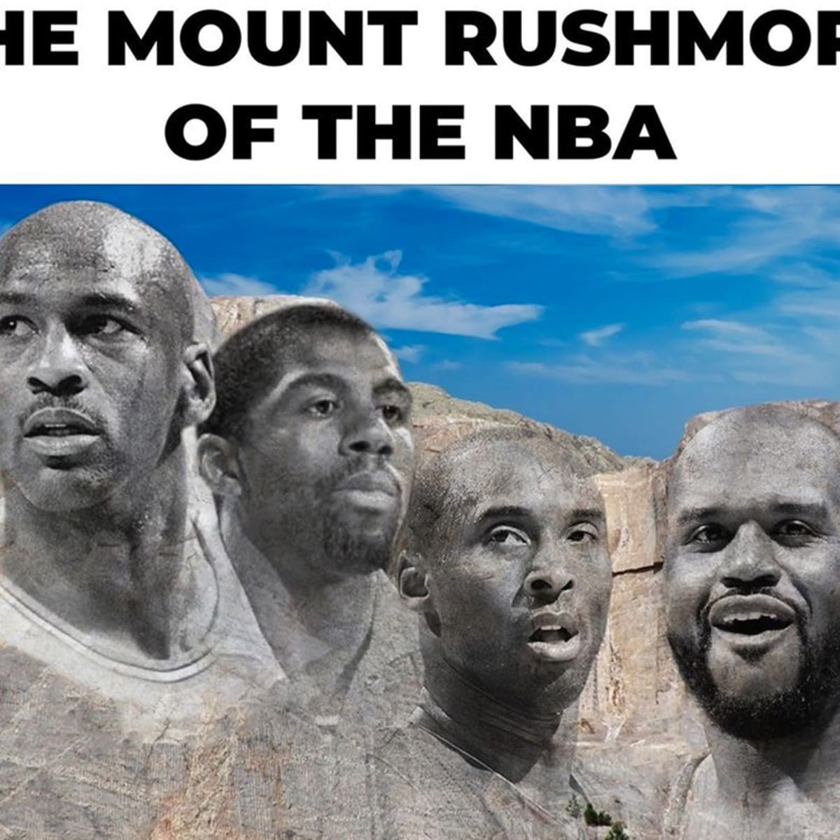 Shaquille O Neal Shares NBA Mt. Rushmore Pic Without LeBron James Jordan Magic Kobe And Shaq Fadeaway World