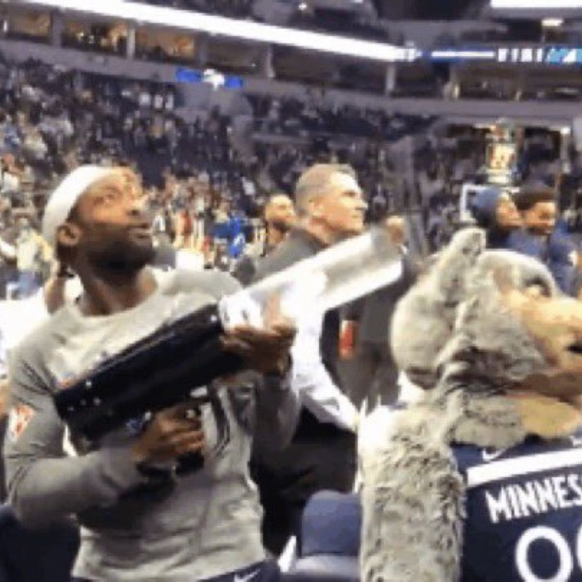 Patrick Beverley Was Messing Around With A T Shirt Gun In The