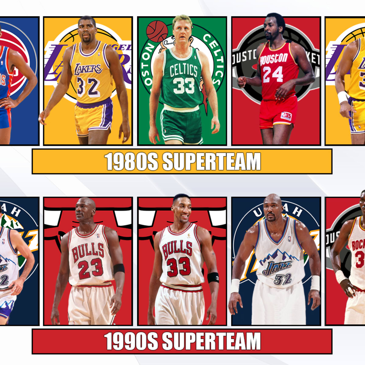 1980s Superteam vs. 1990s Superteam Magic Johnson And Larry Bird Against Michael Jordan Fadeaway World