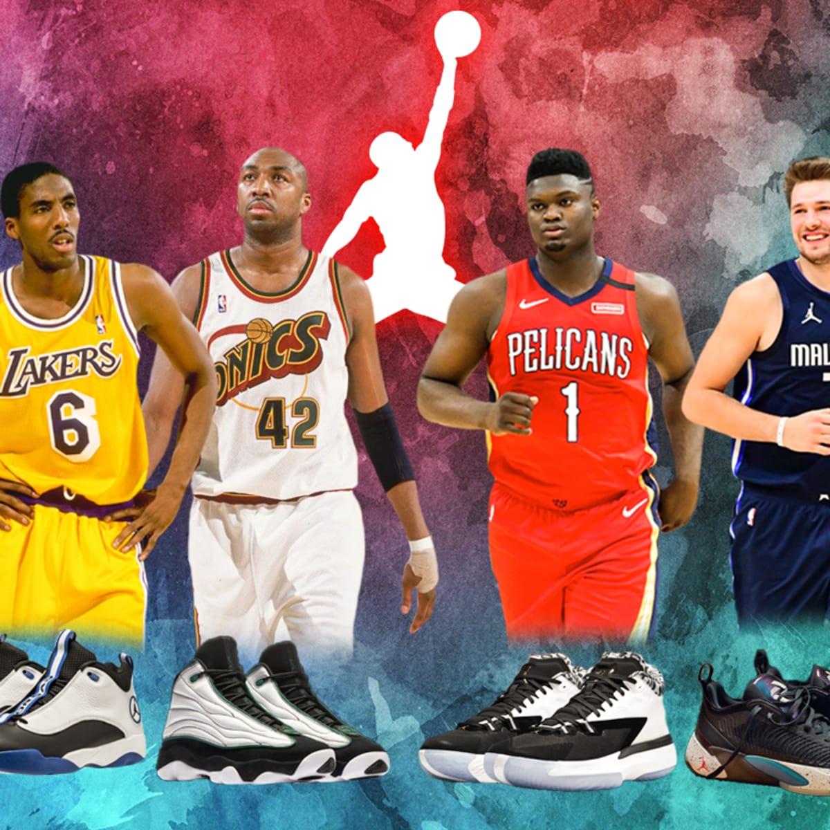 basketball players with shoe lines