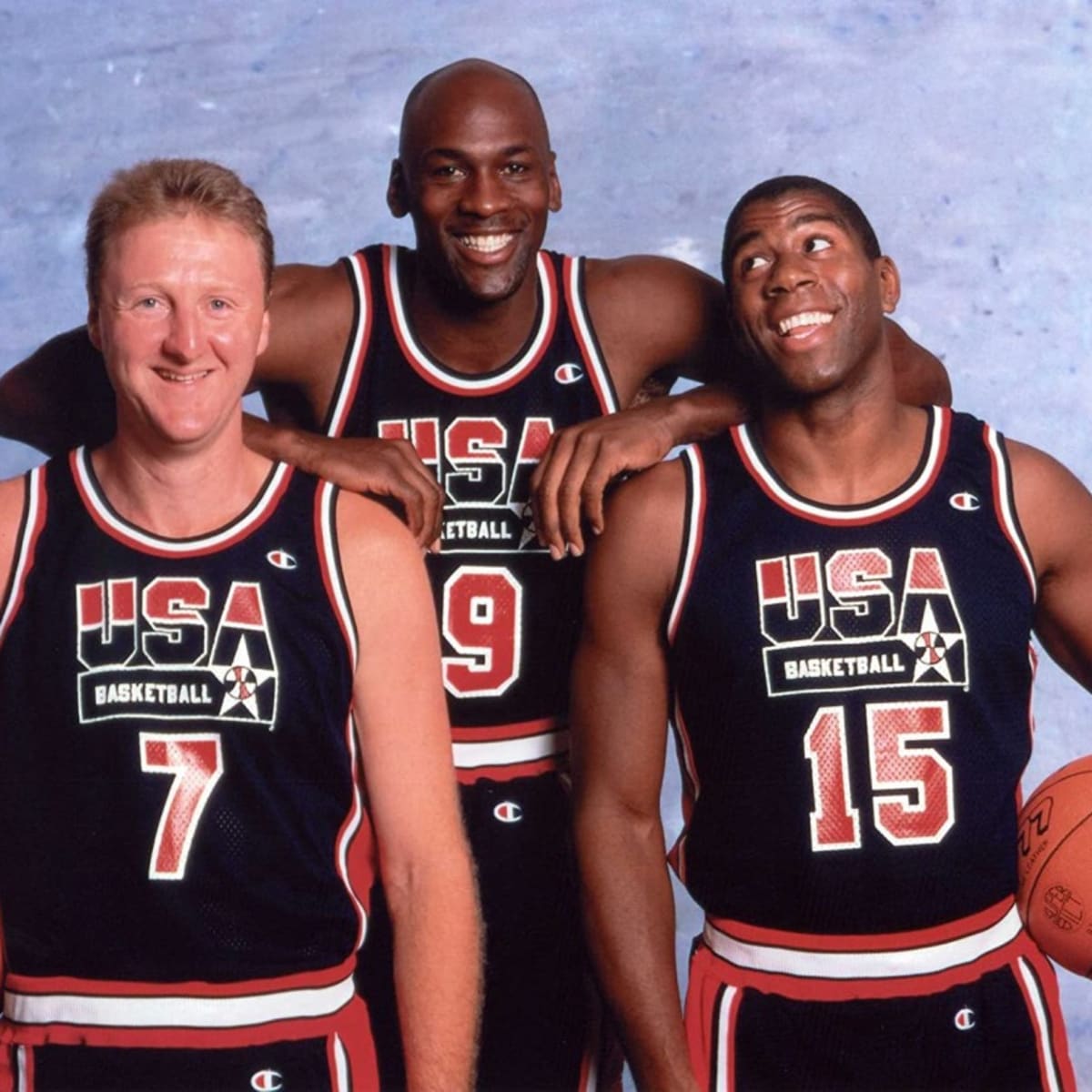 Magic Johnson Teasing Michael Jordan During 1992 Dream Team Photo